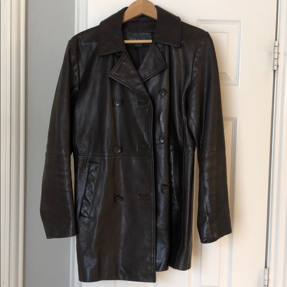 Banana Republic Leather Pea Coat